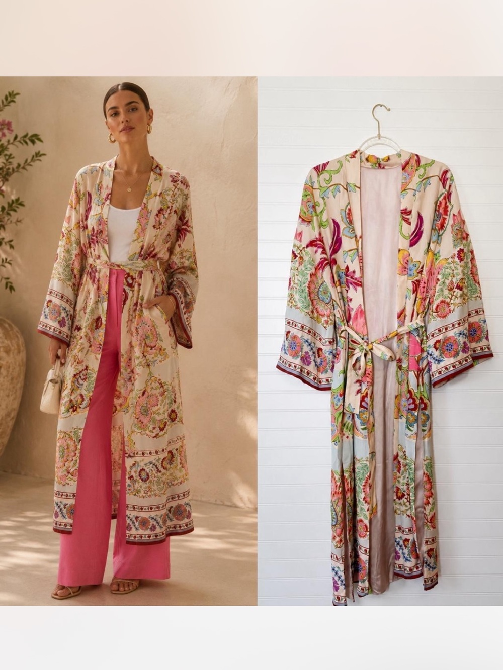 Zara printed floral kimono robe Size XS